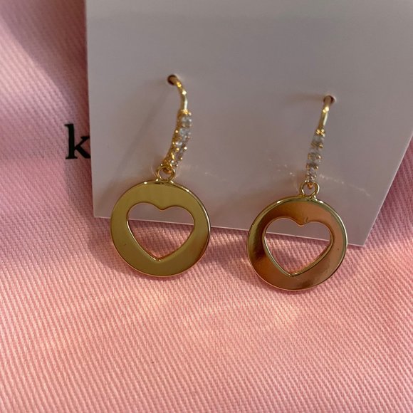 Kate Spade New York Heart Symbol Drop/ Dangle Earrings Gold Plated - Picture 2 of 13